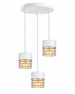 Lampa wisząca 3xE27 ROYAL WHITE/GOLD