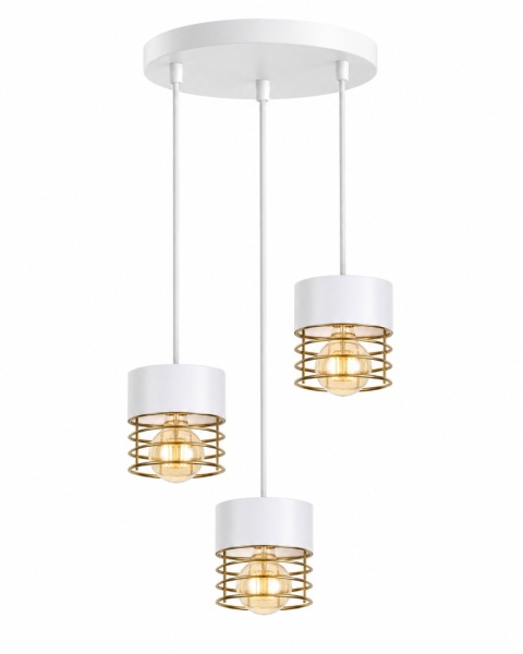 Lampa wisząca 3xE27 ROYAL WHITE/GOLD