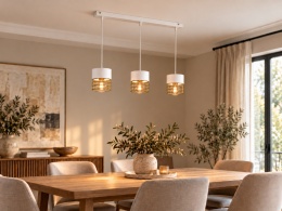 Lampa wisząca 3xE27 ROYAL WHITE/GOLD