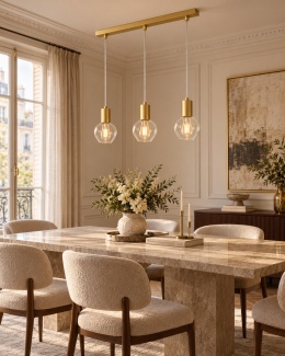 Lampa wisząca 3xE27 VERRE GOLD