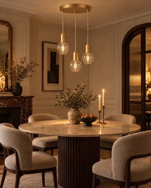 Lampa wisząca 3xE27 VERRE GOLD