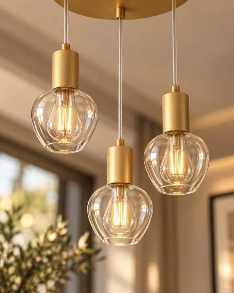 Lampa wisząca 3xE27 VERRE GOLD