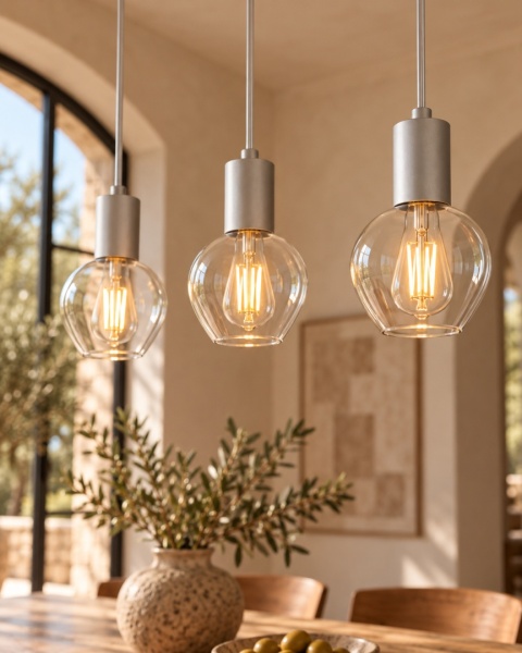 Lampa wisząca 3xE27 VERRE SILVER