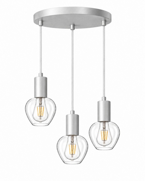 Lampa wisząca 3xE27 VERRE SILVER
