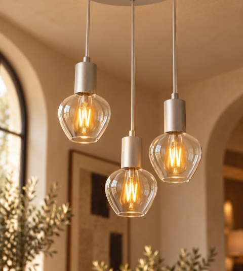 Lampa wisząca 3xE27 VERRE SILVER