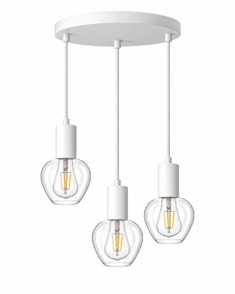 Lampa wisząca 3xE27 VERRE WHITE
