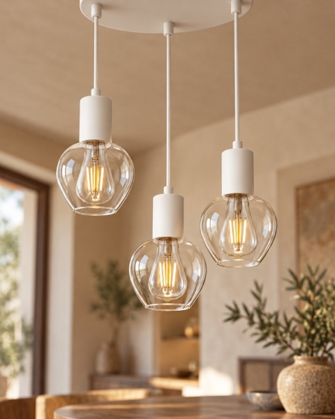 Lampa wisząca 3xE27 VERRE WHITE