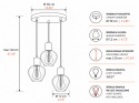 Lampa wisząca 3xE27 VERRE WHITE