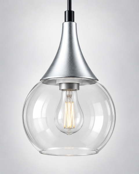 Lampa wisząca 4xE27 LACRIMA CLEAR BLACK/SILVER