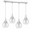 Lampa wisząca 4xE27 LACRIMA CLEAR SILVER