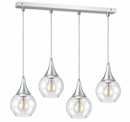 Lampa wisząca 4xE27 LACRIMA CLEAR SILVER