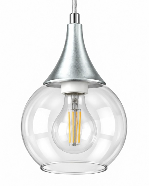 Lampa wisząca 4xE27 LACRIMA CLEAR SILVER