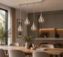 Lampa wisząca 4xE27 LACRIMA CLEAR SILVER
