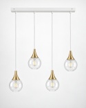 Lampa wisząca 4xE27 LACRIMA CLEAR WHITE/GOLD