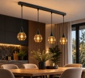 Lampa wisząca 4xE27 LACRIMA HONEY BLACK