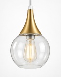 Lampa wisząca 5xE27 LACRIMA CLEAR WHITE/GOLD