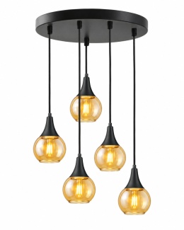 Lampa wisząca 5xE27 LACRIMA HONEY BLACK