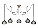 Lampa wisząca 5xE27 NICOLETA BLACK AND NATURAL 819
