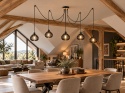 Lampa wisząca 5xE27 NICOLETA BLACK AND NATURAL 819