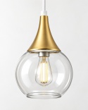 Lampa wisząca 6xE27 LACRIMA CLEAR WHITE/GOLD