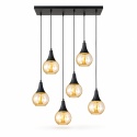 Lampa wisząca 6xE27 LACRIMA HONEY BLACK
