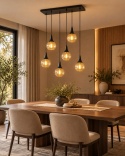 Lampa wisząca 6xE27 LACRIMA HONEY BLACK