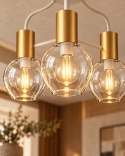 Lampa sufitowa 3xE27 MAYA WHITE/GOLD