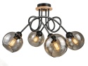 Lampa sufitowa 4xE27 RING BLACK/WOOD
