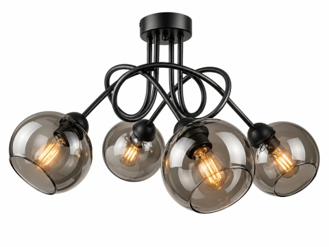 Lampa sufitowa 4xE27 RING BLACK