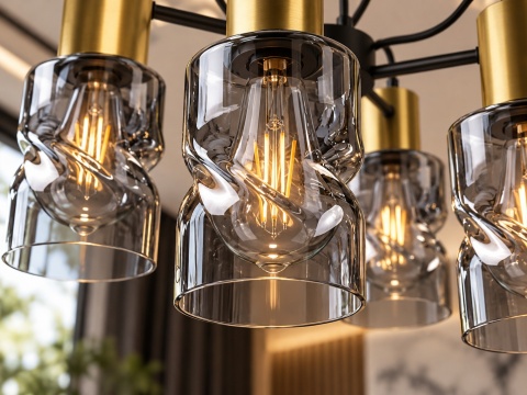 Lampa sufitowa 5xE27 INGER BLACK/GOLD