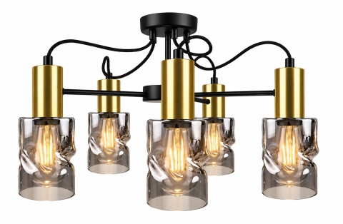 Lampa sufitowa 5xE27 INGER BLACK/GOLD