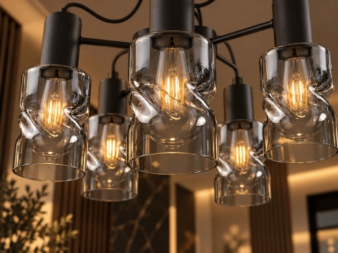 Lampa sufitowa 5xE27 INGER BLACK