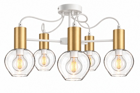 Lampa sufitowa 5xE27 MAYA WHITE/GOLD