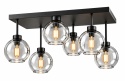 Lampa sufitowa 6xE27 Nessa Black/Clear