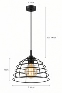 Lampa wisząca 1xE27 DON BLACK 147