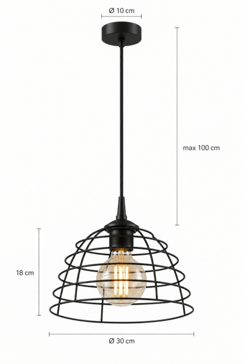 Lampa wisząca 1xE27 DON BLACK 147