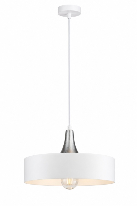 Lampa wisząca 1xE27 EOS WHITE/SILVER