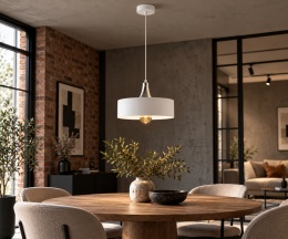 Lampa wisząca 1xE27 EOS WHITE/SILVER