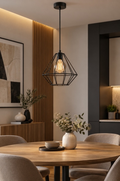 Lampa wisząca 1xE27 FARO BLACK