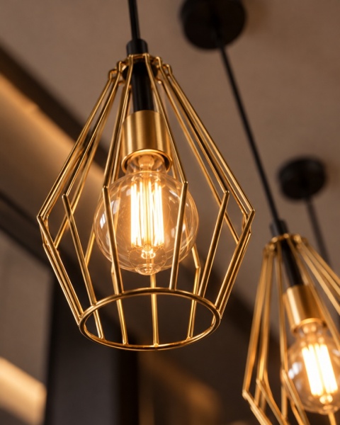 Lampa wisząca 1xE27 GEO GOLD