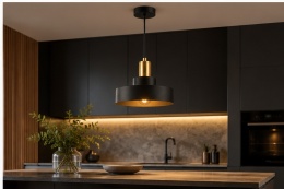 Lampa wisząca 1xE27 GIZA BLACK/GOLD