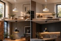 Lampa wisząca 1xE27 GIZA BLACK/GOLD