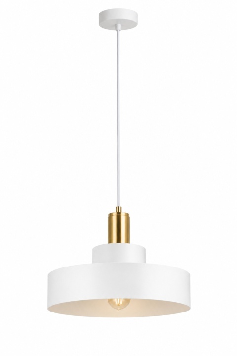 Lampa wisząca 1xE27 GIZA WHITE/GOLD