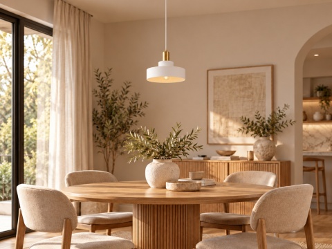 Lampa wisząca 1xE27 GIZA WHITE/GOLD