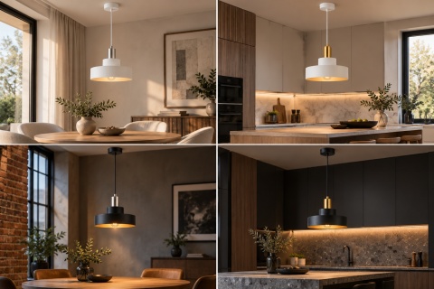 Lampa wisząca 1xE27 GIZA WHITE/GOLD
