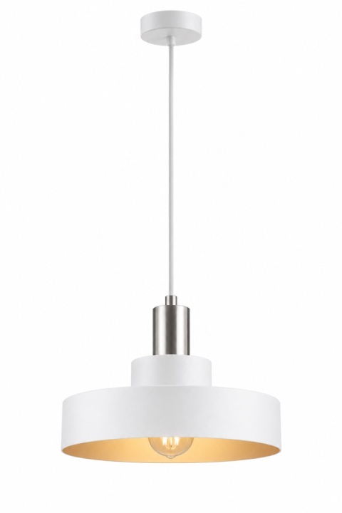 Lampa wisząca 1xE27 GIZA WHITE/SILVER