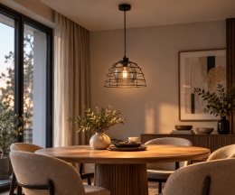 Lampa wisząca 1xE27 IDAGO NEW BLACK