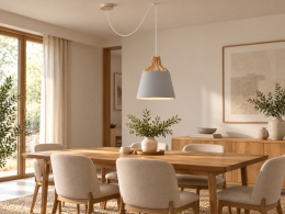 Lampa wisząca 1xE27 IVONE GREY LONG 753