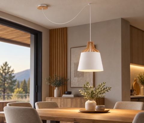 Lampa wisząca 1xE27 IVONE WHITE III LONG 757