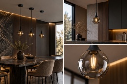 Lampa wisząca 1xE27 LACRIMA SMOKY BLACK